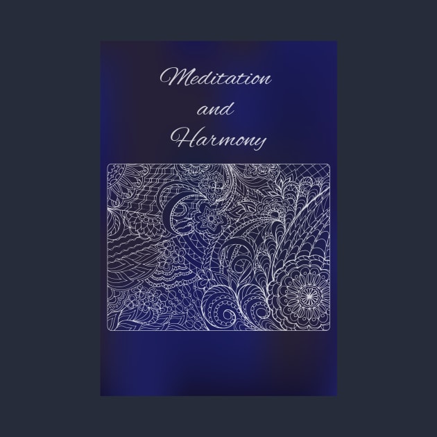 harmony white pattern on dark blue gradient by Alina