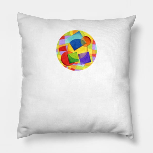 Candy Rainbow Geometric Plaid Pillow by PatriciaSheaArt