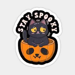 Cute Black Cat Stay Spooky Magnet