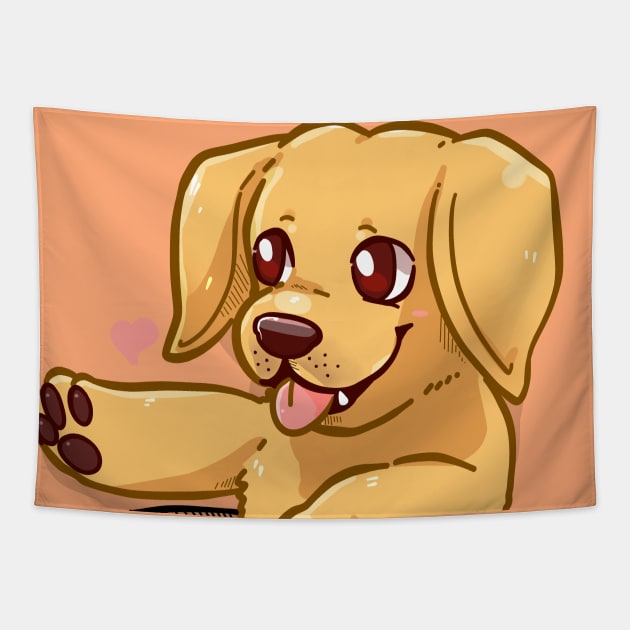 Pocket Cute Golden Labrador Dog Tapestry by TechraPockets