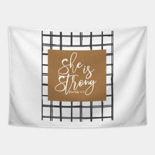 She Is Strong - Blk Tapestry