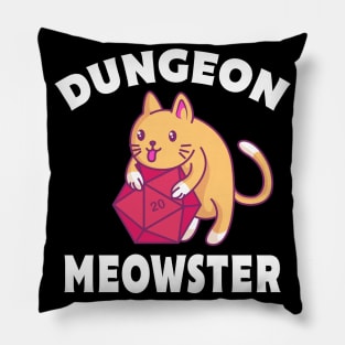 Dungeon Meowster Cat Polyhedral Gift Pillow