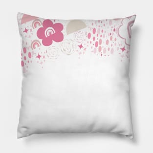 Baby shower abstract rainbow, cloud, sun and shining dots Pillow