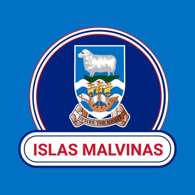 Islas Malvinas Country Badge - Islas Malvinas Flag by Yesteeyear