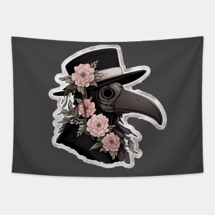 Cute Floral Plague Doctor Tapestry