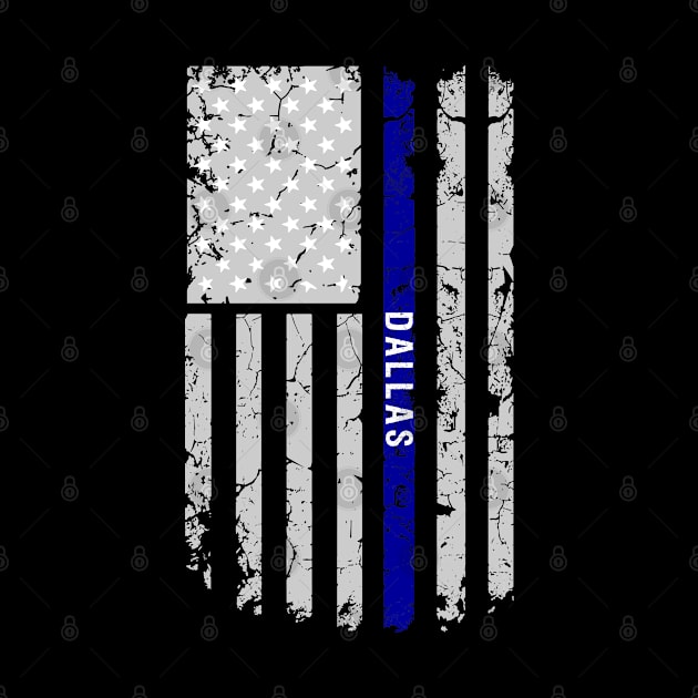 Dallas Police Thin Blue Line American Flag graphic by merchlovers