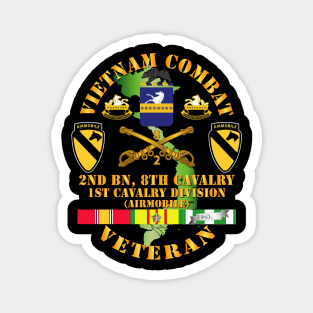 Vietnam Combat Cavalry Veteran w 2Bn 8th Cav COA - 1st Cav Div SSI Magnet