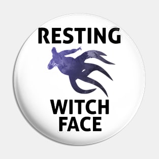 Resting Witch Face Inspired Silhouette Pin