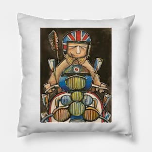 Retro Scooter, Classic Scooter, Scooterist, Scootering, Scooter Rider, Mod Art Pillow