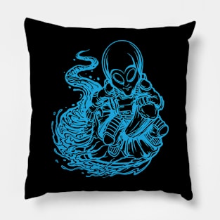 alien, astronaut surf Pillow