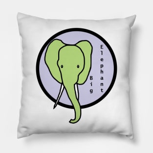 Portrait of Big Elephant in a Circle Pillow