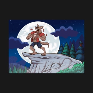 Werewolf Howling On Full Moon T-Shirt