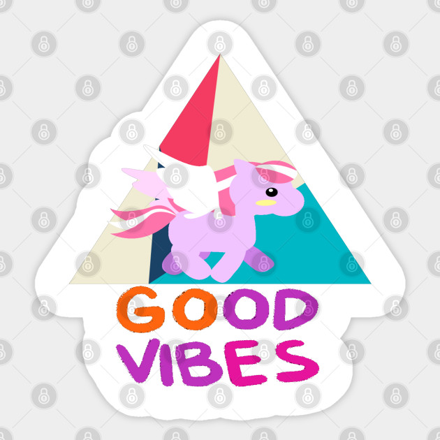 Good Vibes Unicorn Good Vibes Unicorn Sticker Teepublic
