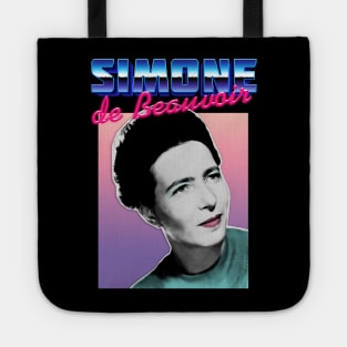 Simone de Beauvoir - 90s Styled Retro Graphic Design Tote