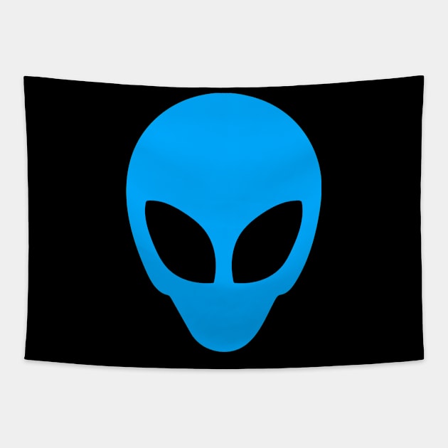 We Are Not Alone - Blue Alien Tapestry by CanaryKeet