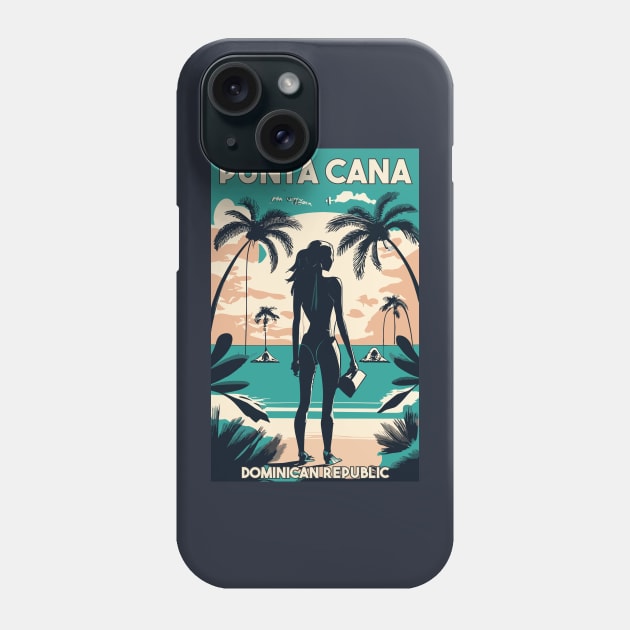 A Vintage Travel Art of Punta Cana - Dominican Republic Phone Case by goodoldvintage