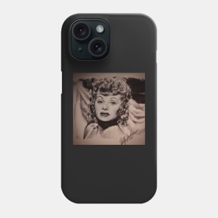 INK PEN PORTRAIT OF LUCILLE BALL Phone Case