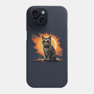 Cute Cat Wearing Solar Eclipse Glasses Phone Case