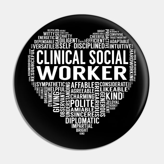 Clinical Social Worker Heart Pin by LotusTee