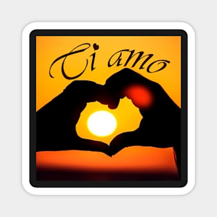 Ti amo (I love you in Italian) - Sepia Magnet