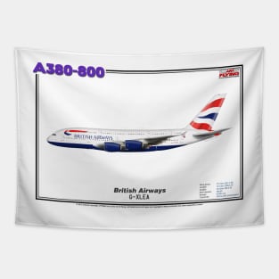 Airbus A380-800 - British Airways (Art Print) Tapestry