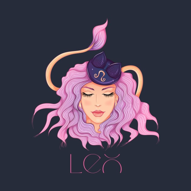 Leo Zodiac Sign Beautiful Girl by Violete Designs