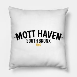 Mott Haven Bronx NYC- Modern Minimalistic Typography Pillow