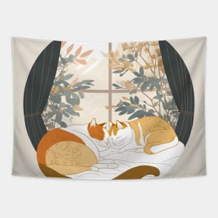 Sunny friends, Cat lovers Tapestry