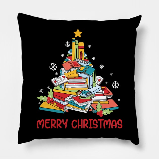 Merry bookmas Pillow by MZeeDesigns