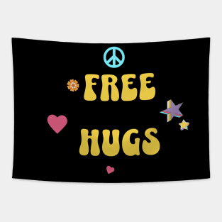 Free Hugs Hippie Style Tapestry