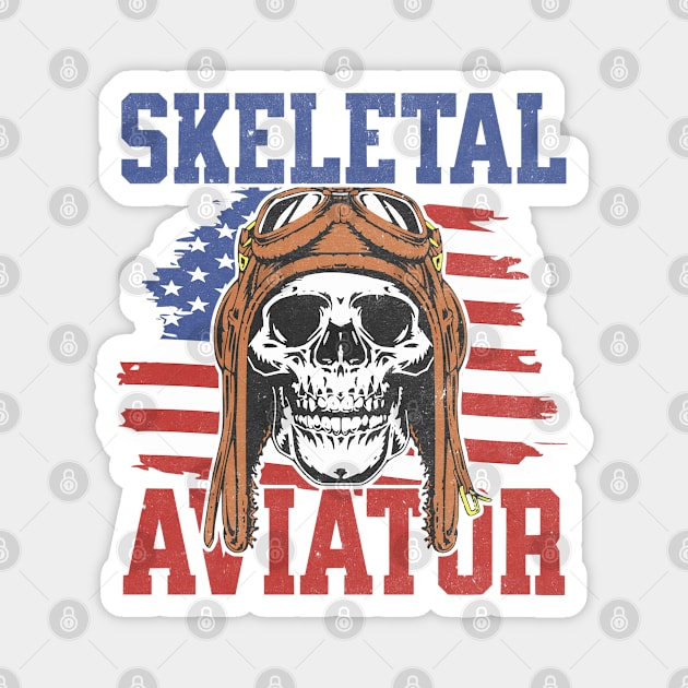 Skeleton Aviator Pilot Magnet by Odetee