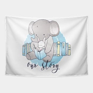 Our Story Cute Elephants Tapestry