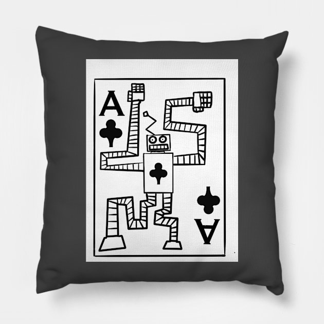 Robot Ace Pillow by Soundtrack Alley