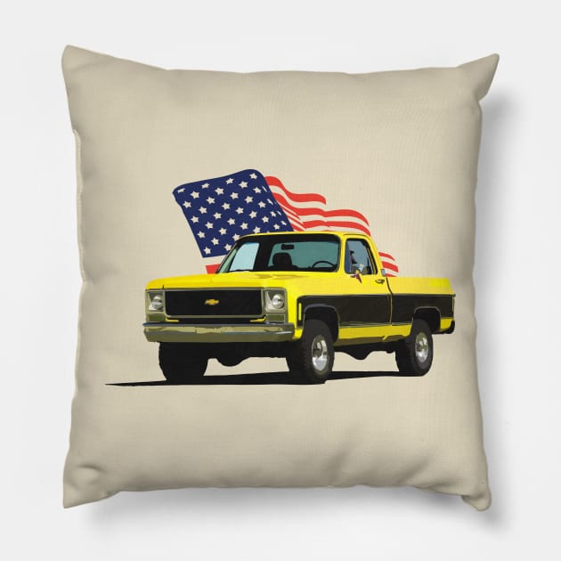 Old Yellow Pickup Pillow by Widmore