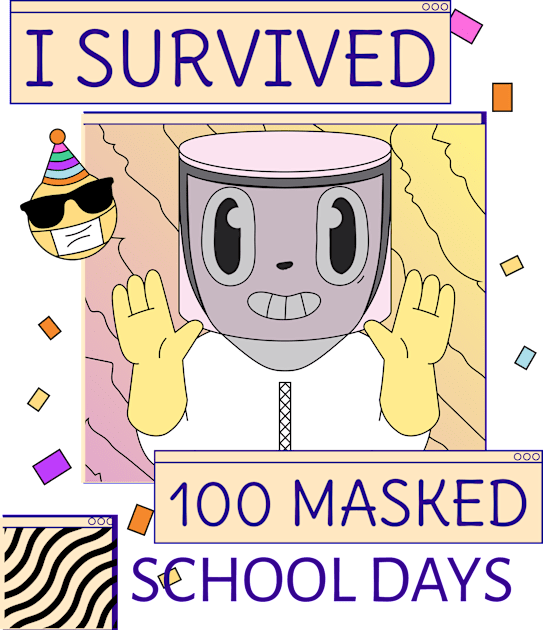 I survived 100 masked school days Kids T-Shirt by G-DesignerXxX