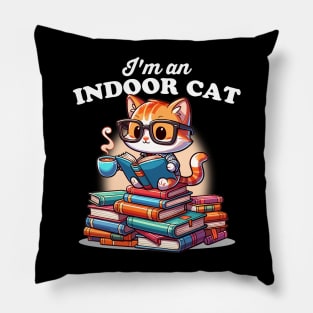 I'm an Indoor Cat Reading Books Pillow