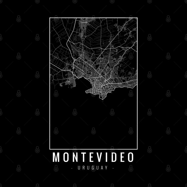 Montevideo Uruguay Minimalist Map by Mapagram