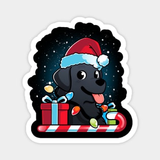 Black Labrador Dog Christmas Magnet