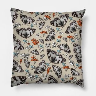 Butterflies and flowers. flowers. floral. butterfly. Pillow