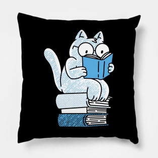 CatSitting On Books And Reading Cat Reading Book For Book Lover Cat Lover Pillow