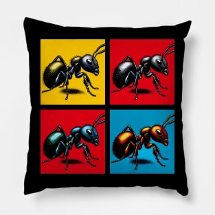 Pop Black Wood Ants Art - Cool Insect Pillow