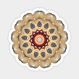 trendy Mandala art Sunflower Classic natural repeated pattern Magnet