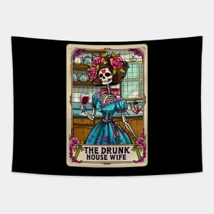 The Drunk Housewife, Skeleton Tarot card for mothers day Tapestry