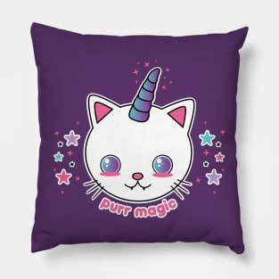 Kawaii Caticorn Pastel Goth Pillow