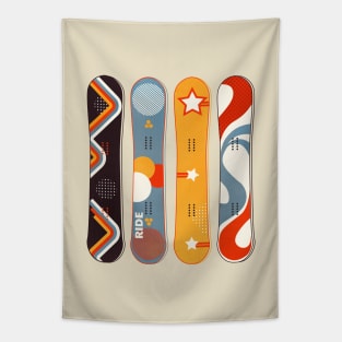 Retro Snowboards Tapestry