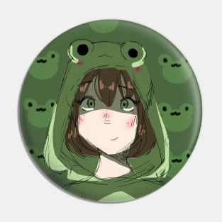 Frog Girl Pin