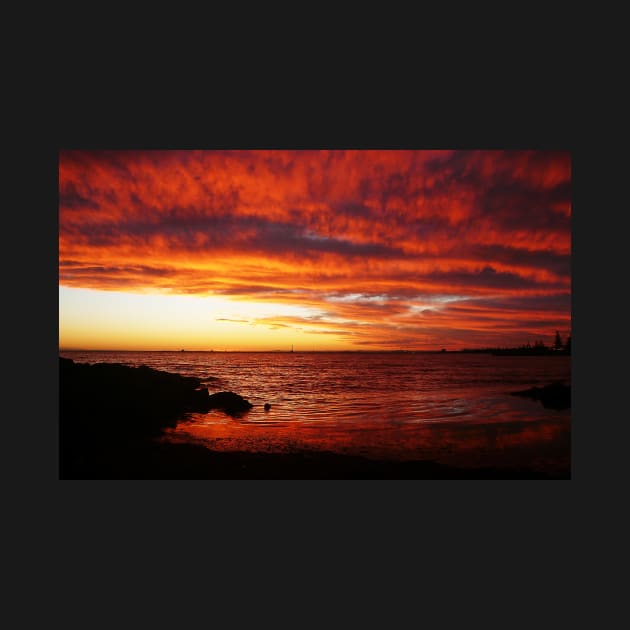 Red Sky at Night, Elwood Beach by rozmcq