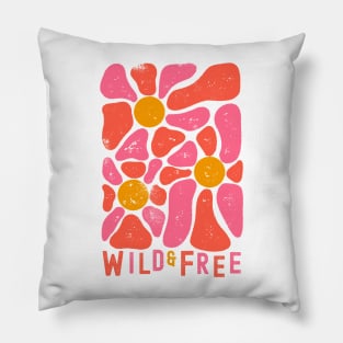 Hippie Wild & Free Boho Daisies Pillow