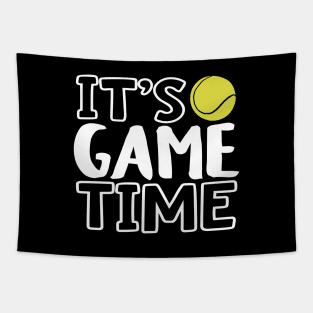 "It's Game Time", Tennis White Tapestry