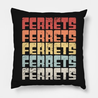 Retro Vintage FERRETS Pillow